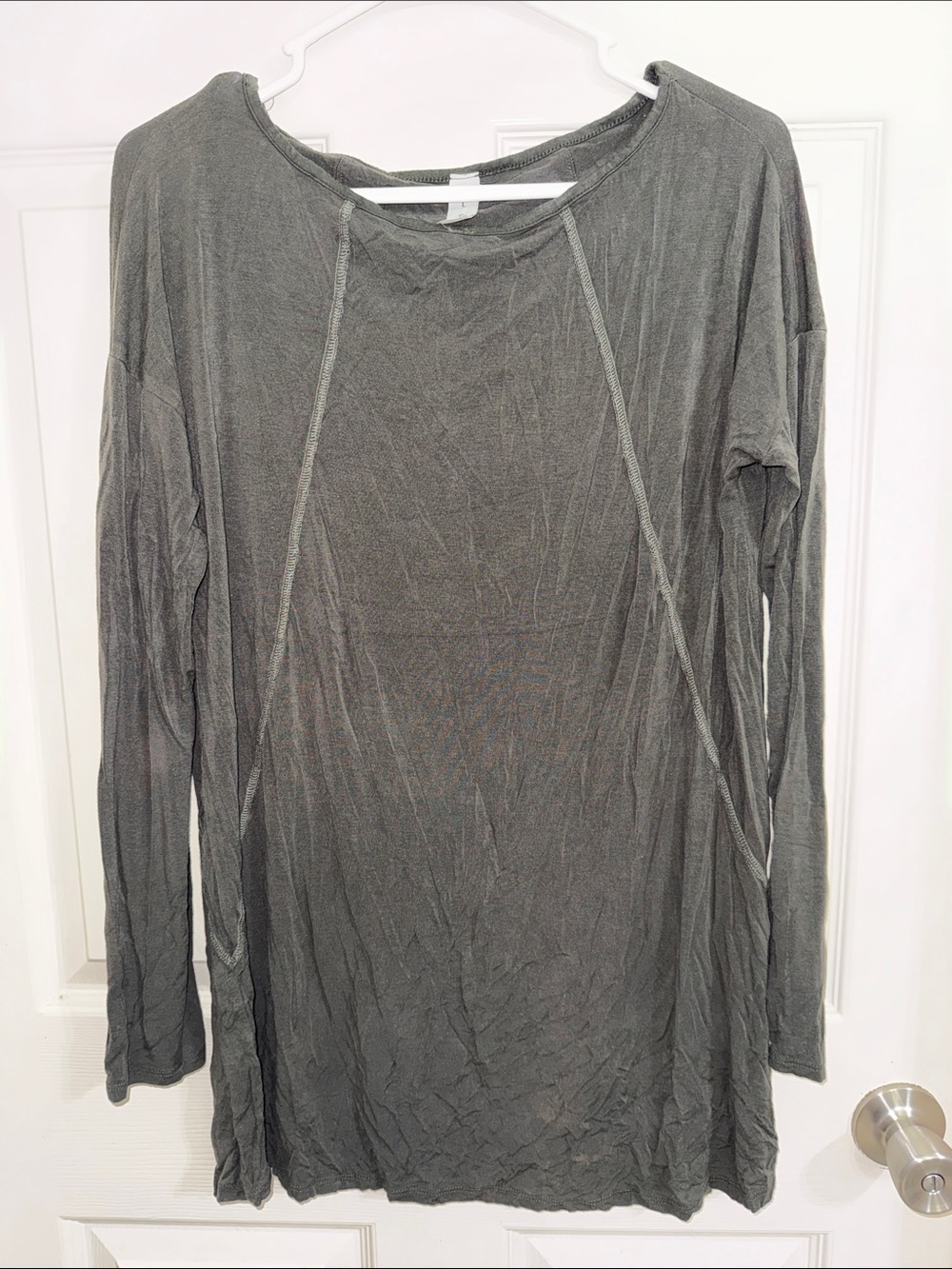 MTS bamboo viscose Women's Long Sleeve Scoop Neck Tunic Top - Gray